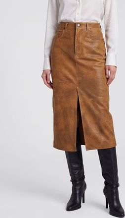 Isabel Marant Gonna midi a tubino Bisane in cotone a vita alta