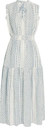 Rails Alessi Embroidered Linen-blend Midi Dress - Black - S (UK8-10 / S)