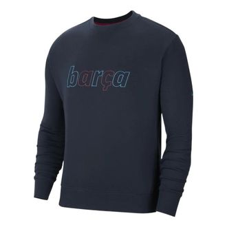 Nike Mens Nike Solid Color Alphabet Printing Round Neck Sports Blue DA2950-451