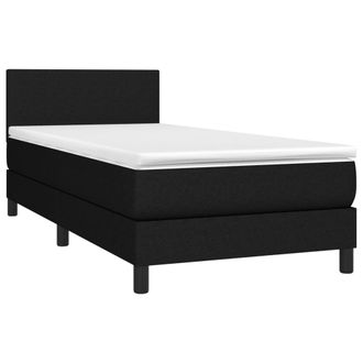 vidaXL Cama Box Spring Con Colch&oacute;n Tela Negro 100x200 Cm Vidaxl