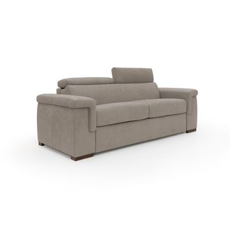 Divani.Store Divani.store - Giunone Sof&aacute; Cama Convertible Con Colch&oacute;n De 18 Cm Y Reposacabezas Reclinables En Tejido Impermeable 240 Cm (mat. 160x197 Cm) Beige