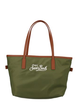MC2 Saint Barth Medium Tote Bag in Smooth Nylon with Leather Trim