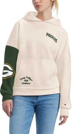 Tommy Hilfiger Womens Tommy Hilfiger Cream/Green Green Bay Packers Harriet Pullover Hoodie at Nordstrom, Size Xx-Large