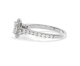 The Diamond Store Georgina Lab Oval Diamond Halo Engagement Ring Platinum 1.00ct F/VS1
