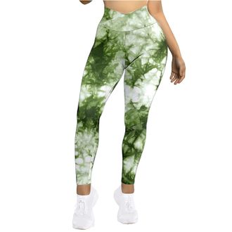 Generic High Waist Womens Leggings for Yoga Workout Running Soft Athletic Sport Trousers with Comfortable Fit (Green, M)