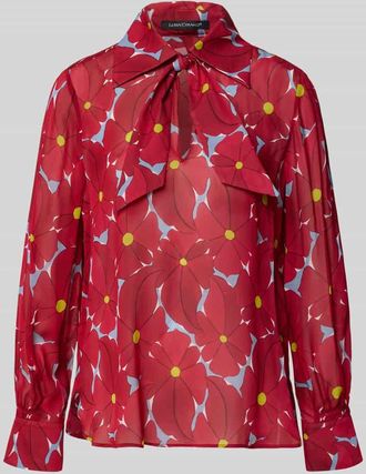 Luisa Cerano Luisa Cerano Schluppenbluse aus Viskose mit Schluppenkragen in Dunkelrot, Gr&ouml;&szlig;e 34