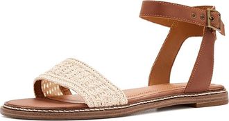 Lucky Brand Kimaya Ankle Strap Sandal Womens Sandals Hazelnut Crochet : 6.5 M, Synthetic