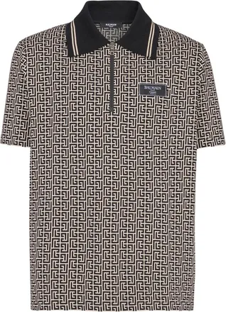 Balmain Labyrinth Jacquard Polo Shirt