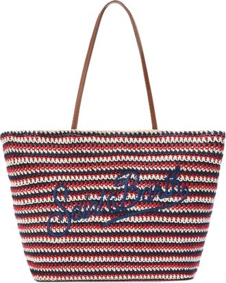 MC2 Saint Barth Woven Tote Bag with Horizontal Stripes
