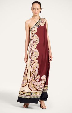 La DoubleJ Roy Dress in Kells Swirl Plac&eacute;e Burgundy at Nordstrom, Size Xx-Small
