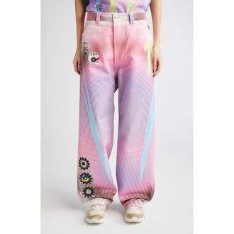 Paolina Russo Baggy Wide Leg Jeans in Pink at Nordstrom Rack, Size 10