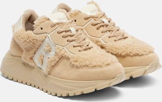 Bogner Malaga 27 suede-trimmed shearling platform sneakers