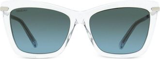 Jimmy Choo Eyewear Sady rectangle-frame sunglasses - women - Acetate/Metal (Other) - One Size - White
