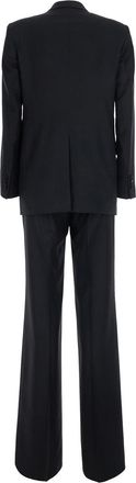 Tagliatore Womens Double-Breasted Suit Black Trouser Suits