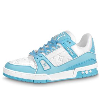 Louis Vuitton LV Trainers White Monogram Blue 1ABOFI
