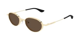 Alexander McQueen AM0523S 002 Mens Sunglasses Gold Size 50