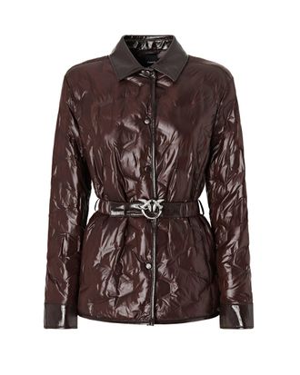 Pinko Technical Canvas Belted Down Jacket