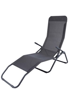 Xora Garten-Relaxliege, Anthrazit, Braun, Metall, Textil, 58x96x145 cm, klappbar, Gartenm&ouml;bel, Gartenliegen, Sonnenliegen