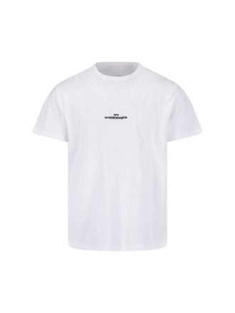 Maison Margiela White Logo Embroidered Cotton T-Shirt