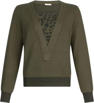 Liu Jo Truien & Vesten, Dames, Groen, S, V-hals Truien