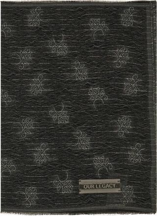 Our Legacy Ornate Sjaal - Heren - Wintersjaals - Zwart - ONE Size - Katoen - Accessoires