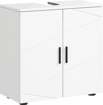 Kleankin Bathroom Vanity Unit - Under Sink Cabinet with Shelf - White | TJ Hughes