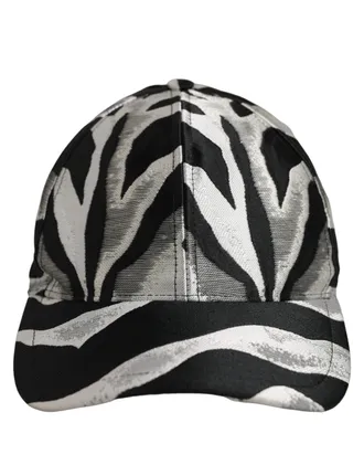 Dolce & Gabbana HAT10049 Zebra-Jacquard Baseball Cap - Black