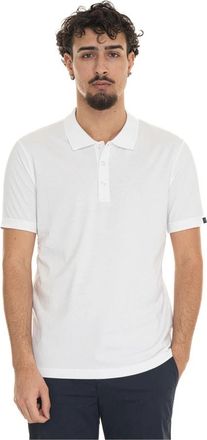 Fay Katoenen Piqu&eacute; Poloshirt met Logo - Heren - Polos - Wit - S - Katoen - Tops