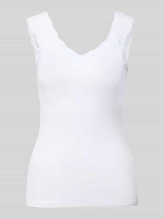 Pieces Slim Fit Tank Top aus Viskose-Mix Modell BARBERA LACE in Weiss, Gr&ouml;&szlig;e XL