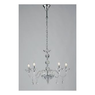Netlighting RIFLESSO 5 Light Chandeliers Chrome Crystal 70x53cm in Silver | Size: 70x53 cm