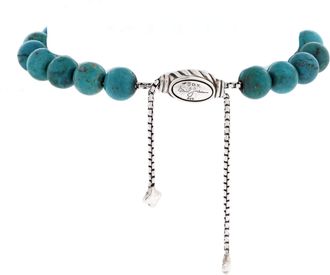 David Yurman Spiritual Beads Bracelet Turquoise and Sterling Silver 8mm