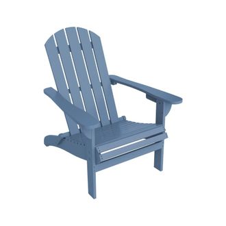 Sweeek Sill&oacute;n de madera de acacia con reposabrazos, azul