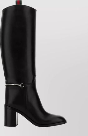 Gucci knee-high leather boots decorative strap