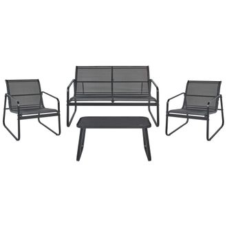 Beliani Beliani - Conjunto De Jard&iacute;n 4 Plazas Con Mesa Industrial De Metal Negro Barrea