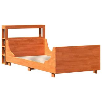 Berkfield Home Sleek Bed Frame without Mattress Wax Brown 100x200 cm Solid Wood Pine