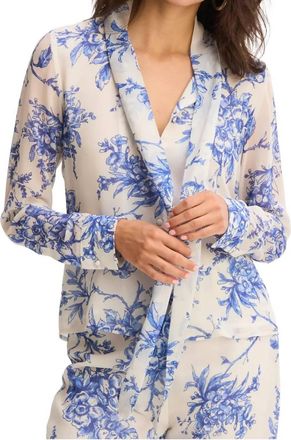 Allison New York Maribeth Blouse In Blue Floral