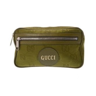 Gucci Beige Brown Green Nylon Leather Sling Bag (Pre-Owned)