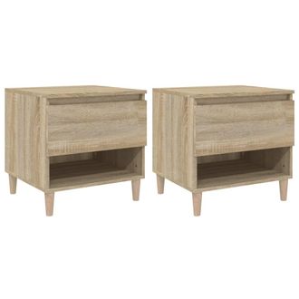 vidaXL Vidaxl - Mesitas De Noche 2 Uds Contrachapada Roble Sonoma 50x46x50 Cm