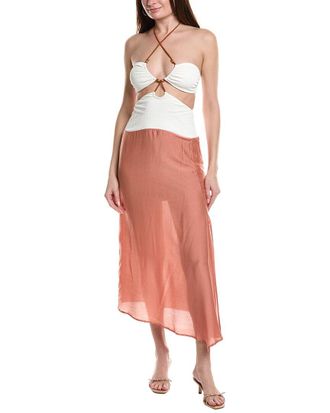 Vix Solid Silk-Blend Midi Dress