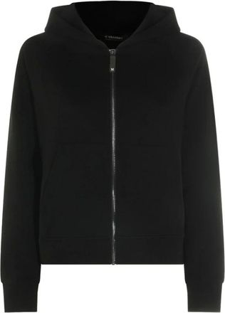 Max Mara Hoodies & sweatvesten, Dames, Zwart, M, Klassieke Zip-Through Hoodie