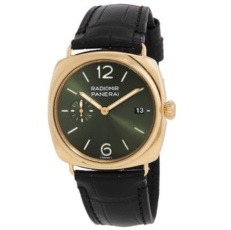 Officine Panerai Radiomir Quaranta 40 Yellow Gold Automatic Green Dial Mens Watch PAM01437