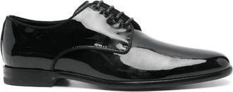 Dolce & Gabbana Zwarte Lakleren Veterschoenen Loafers - Heren - Nette schoenen - Zwart - 40 EU - Leer - Schoenen