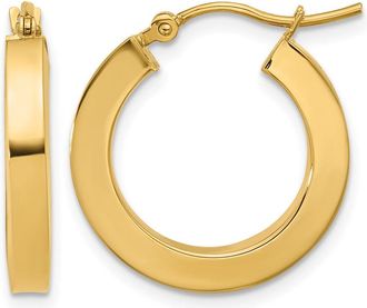 Diamond2Deal 10k Gold 3mm Polished Square Shape Hoop Earrings