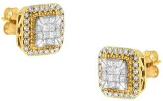 House of Brilliance 10KT Yellow Gold Diamond Stud Earrings at Nordstrom