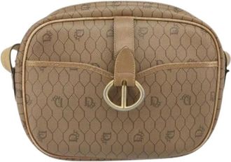 Dior Pre-owned Vintage honingraat schoudertas - Dames - Vintage Schoudertas - Beige - ONE Size - Leer - Vintage
