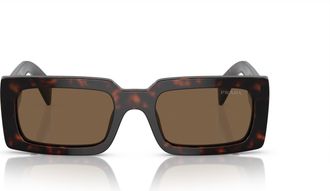 Prada 0pr A07s Tortoiseshell Rectangular Sunglasses