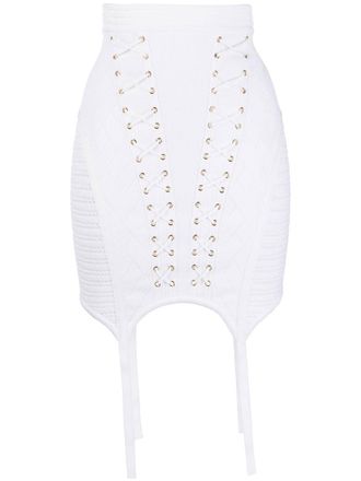 Balmain Rok met veters - Wit