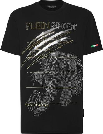 Plein Sport T-Shirt Ronde Hals Tiger - Heren - Sportshirts - Zwart - XS - Katoen - Fitness