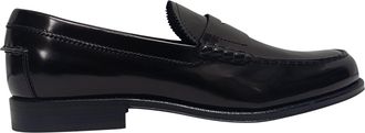 Tod's TodS Pre-owned Mens Brushed Penny-Strap Loafers in Black Leather - Size UK 11