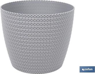 cofan Cofan - Maceta O Macetero Trenzada Color Gris Claro Pp &Oslash; 359 X 315 Mm 26.5 L Caja 5 Unid